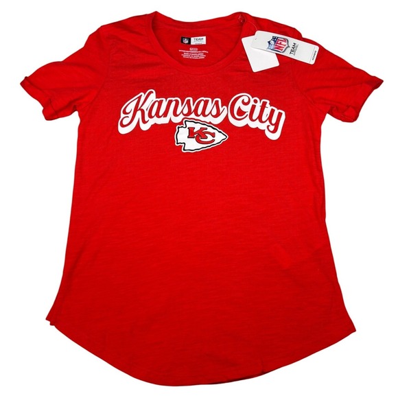 NFL Team Apparel Tops - NFL Team Apparel Kansas City‎ Chiefs T-Shirt Women Small Red Graphic Knit NWT
